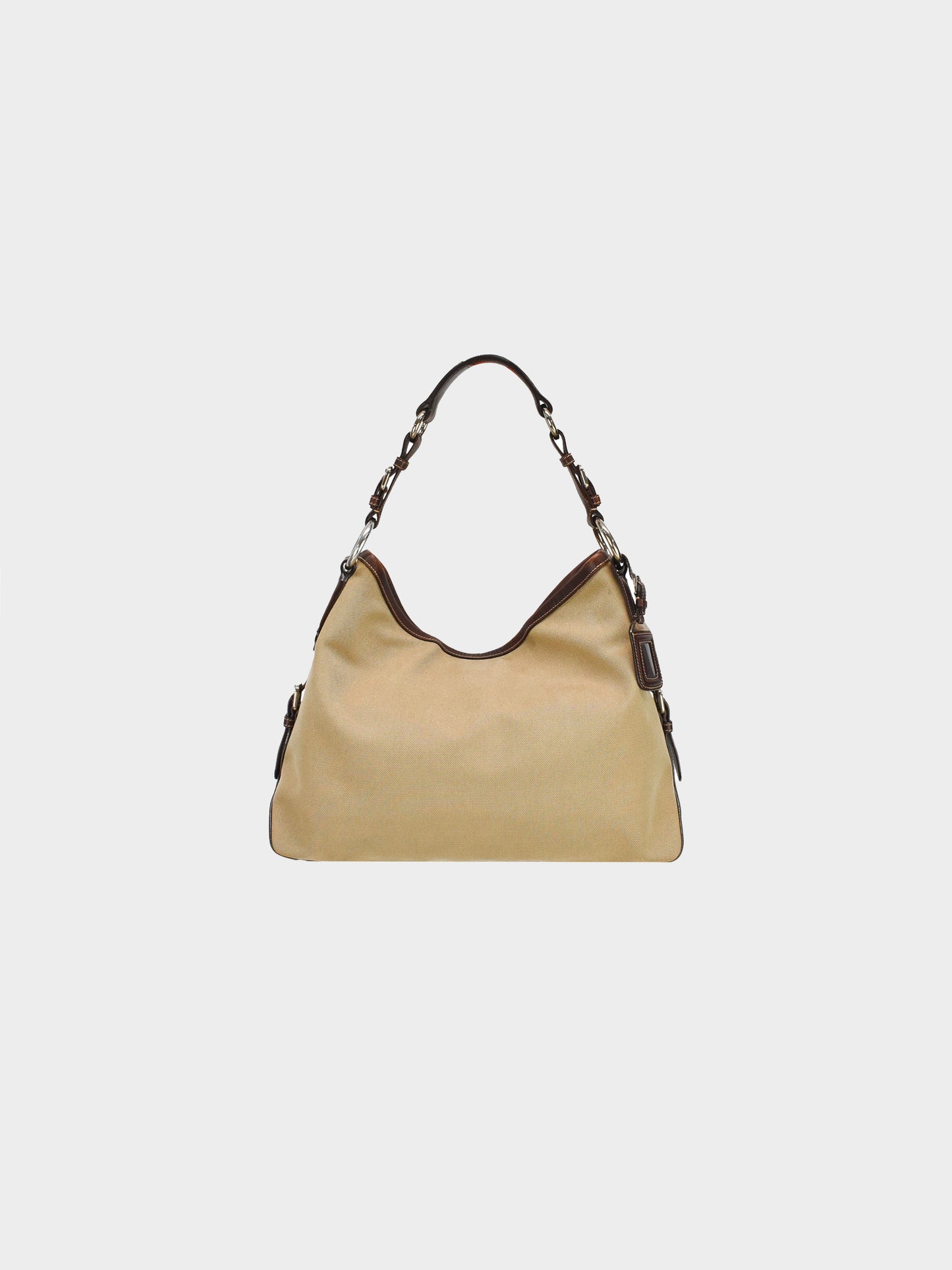 Prada 2000s Khaki Canvas Hobo Bag