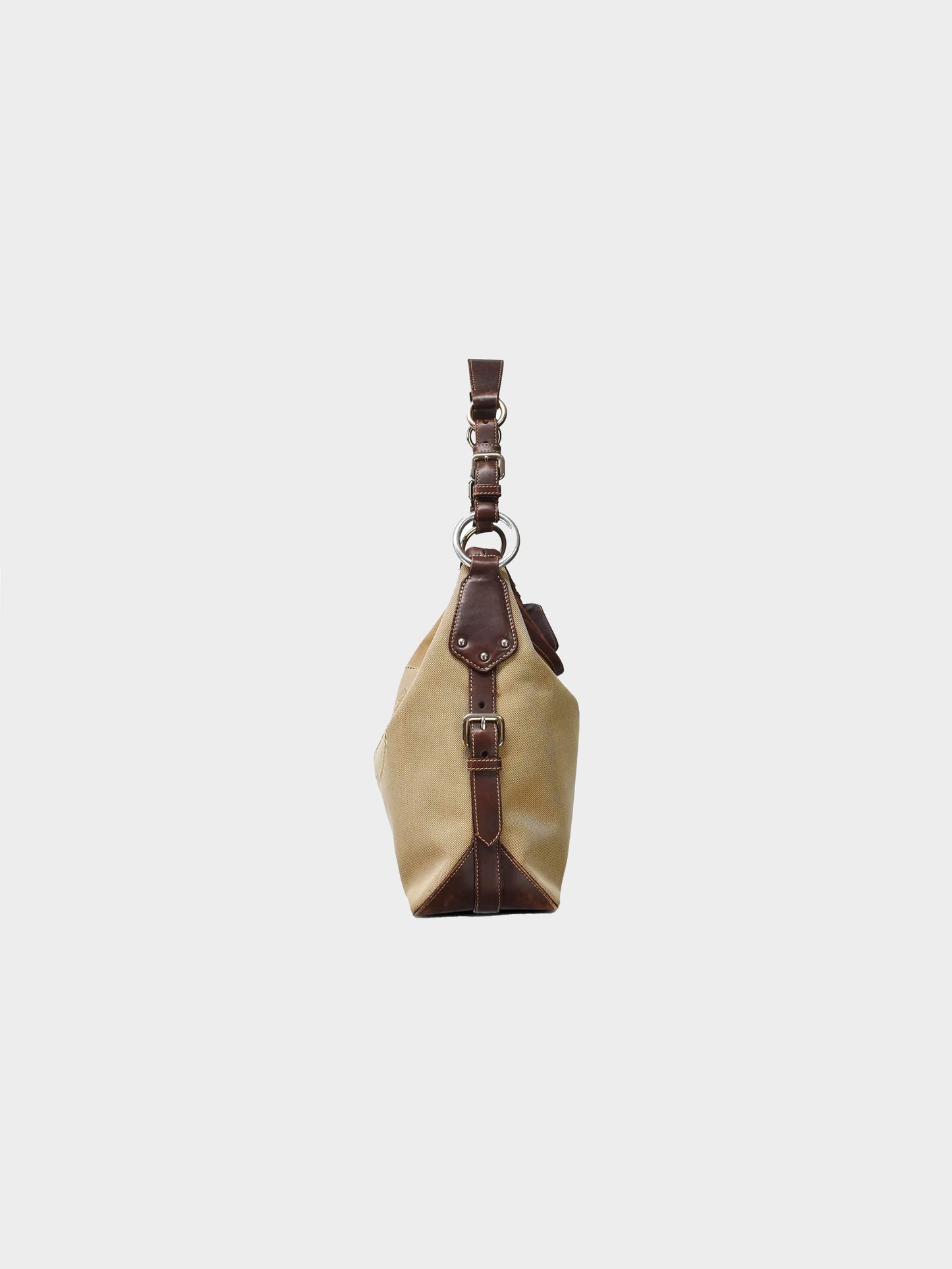 Prada 2000s Khaki Canvas Hobo Bag
