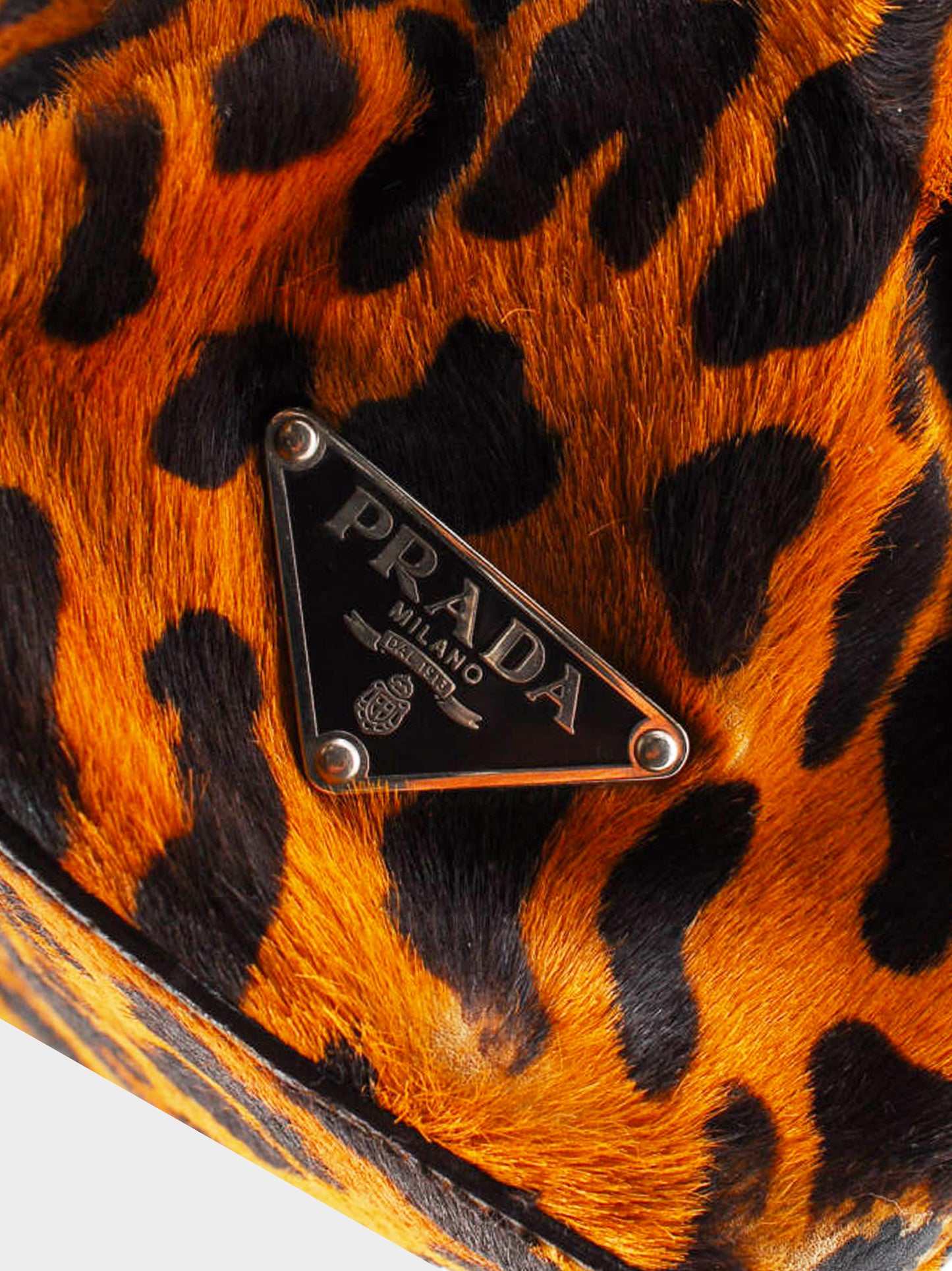 Prada 2000s Ponyhair Leopard Shoulder Bag