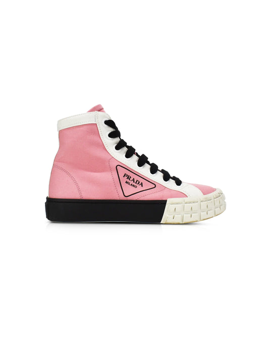 Prada 2020s Pink Logo Double Wheel Sneakers