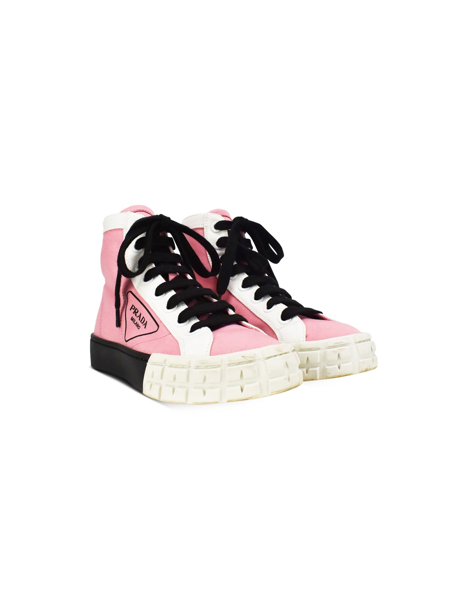Prada 2020s Pink Logo Double Wheel Sneakers