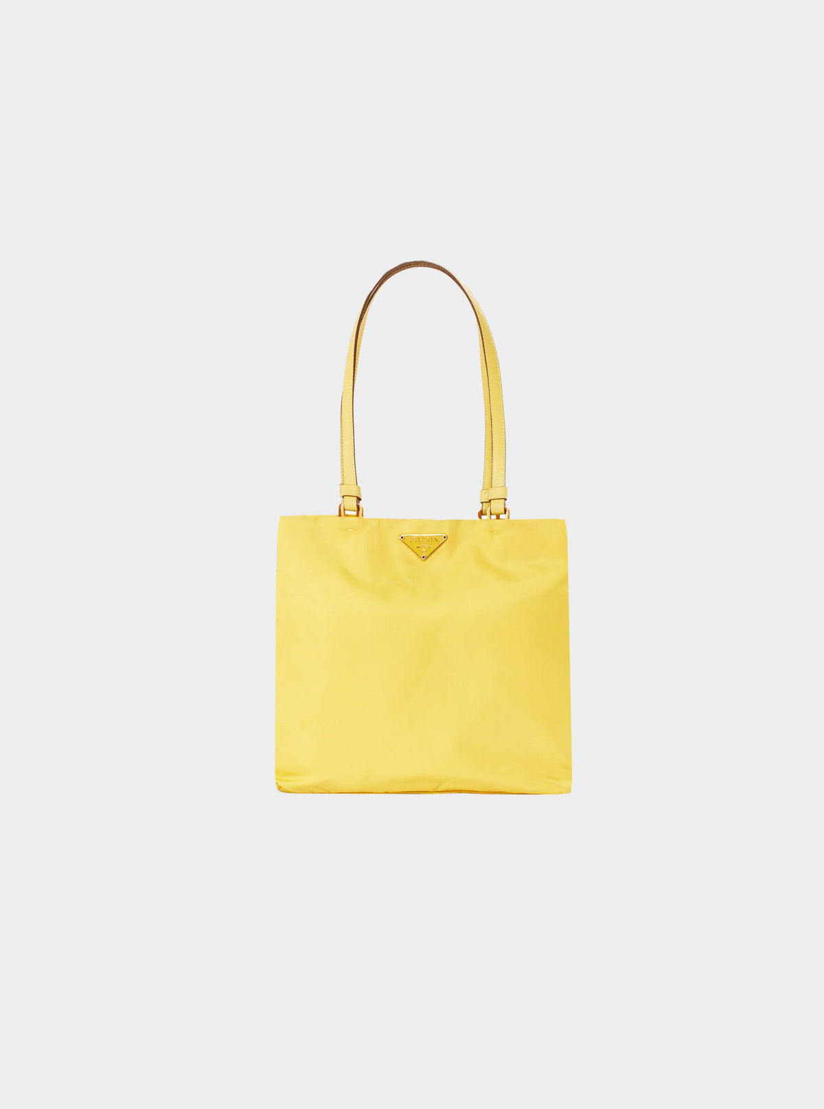 Prada 2010s Yellow Nylon Tote Bag
