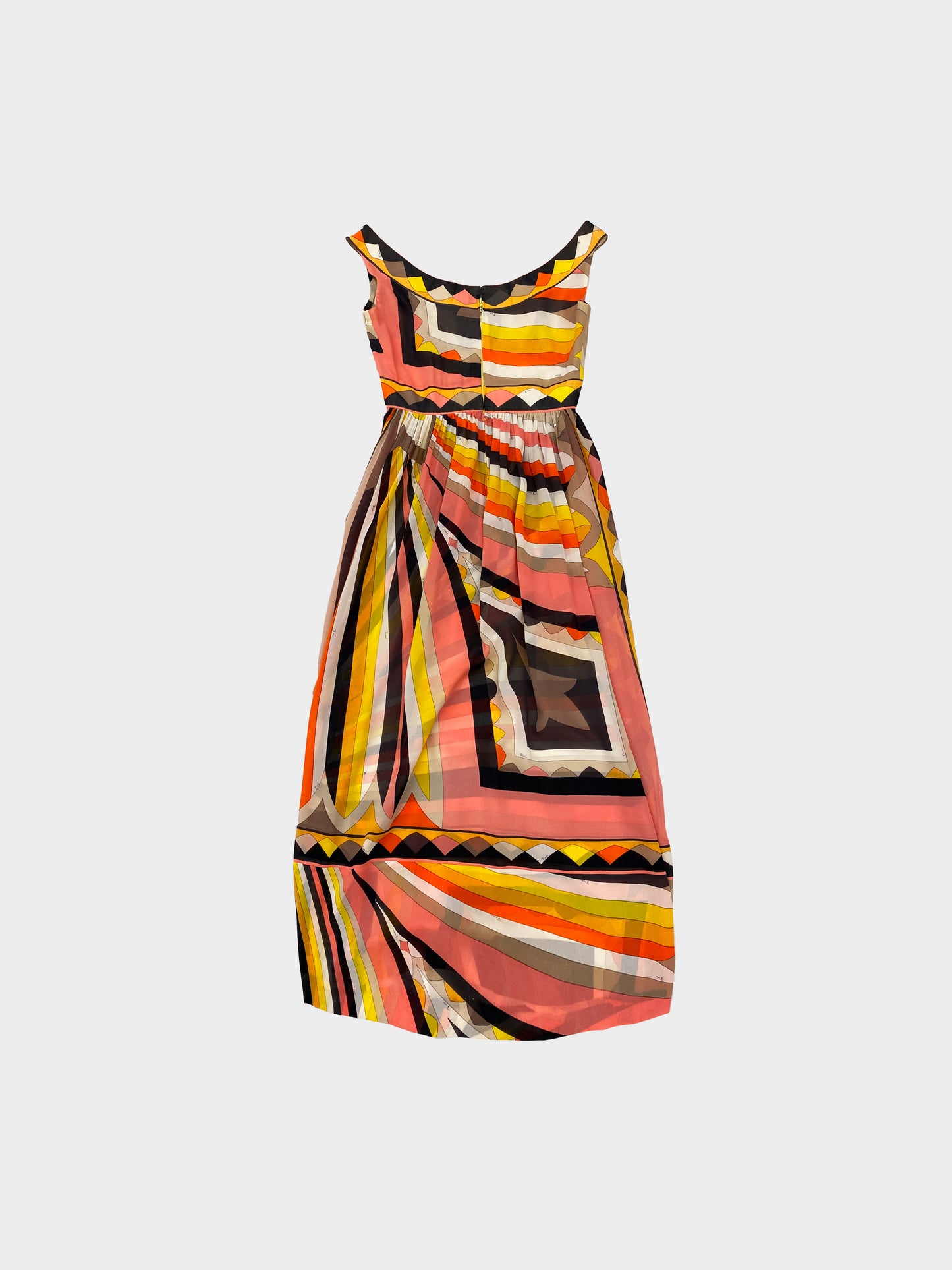 Emilio Pucci 1970s Empire Waist Silk Chiffon Dress