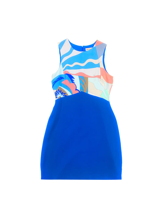 Emilio Pucci Blue and Pink Triangle Mini Dress