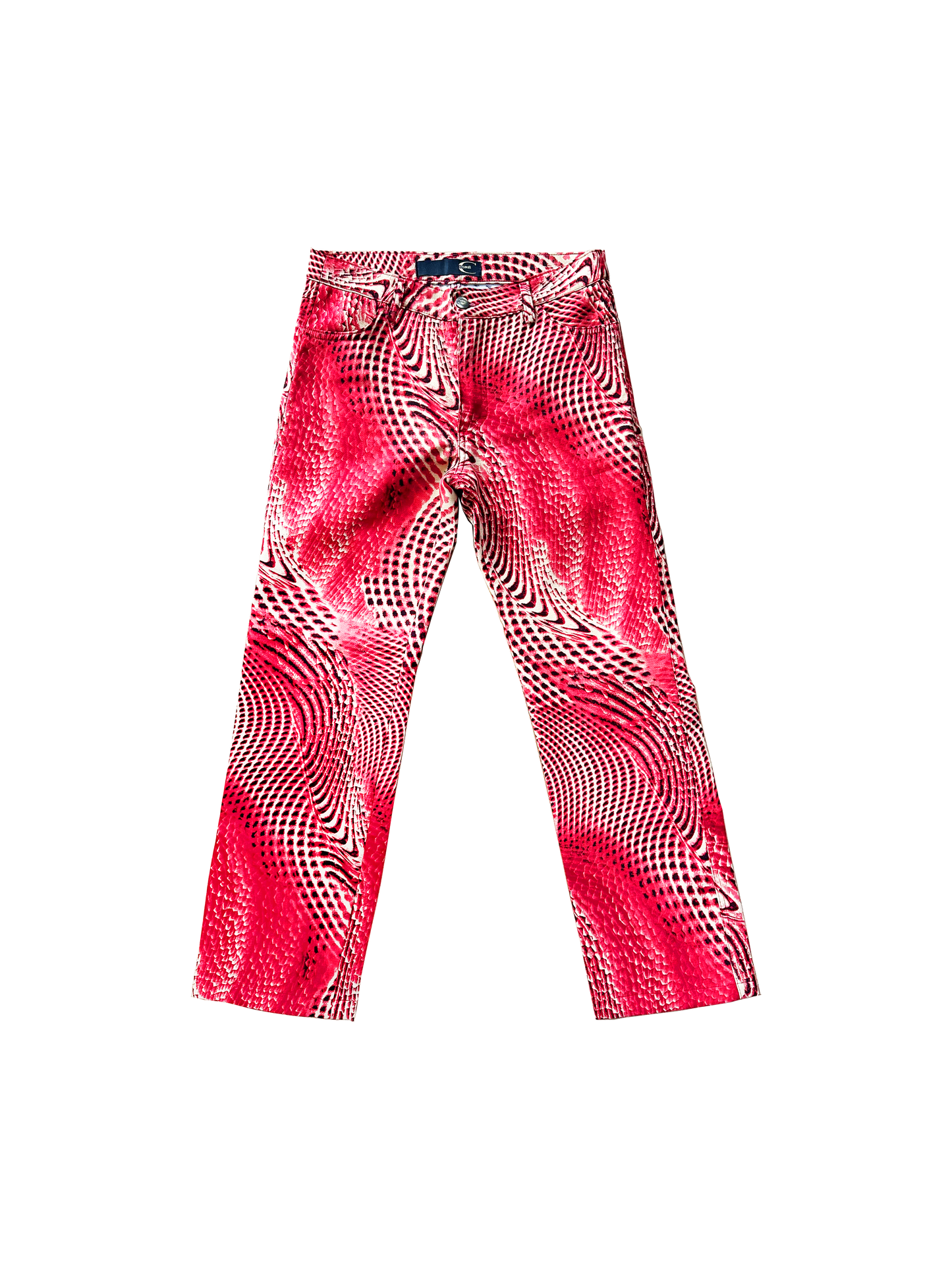 Roberto Cavalli 1990s Rare Red Printed Pants