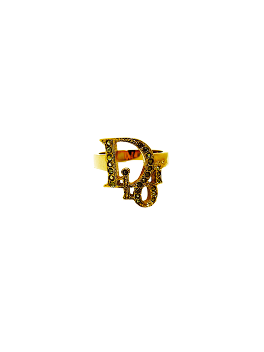 Christian Dior 2000s Oblique Gold Faded Ring