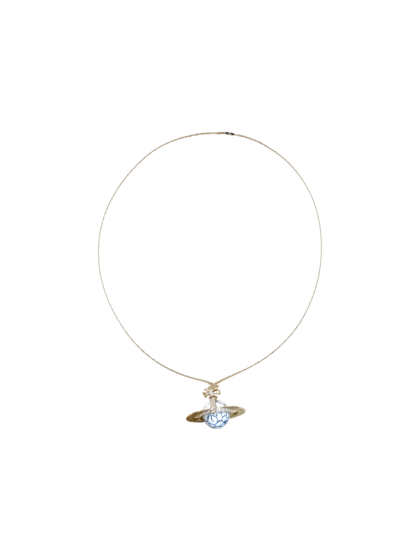Vivienne Westwood 2010s XL Gold Marble Orb Necklace