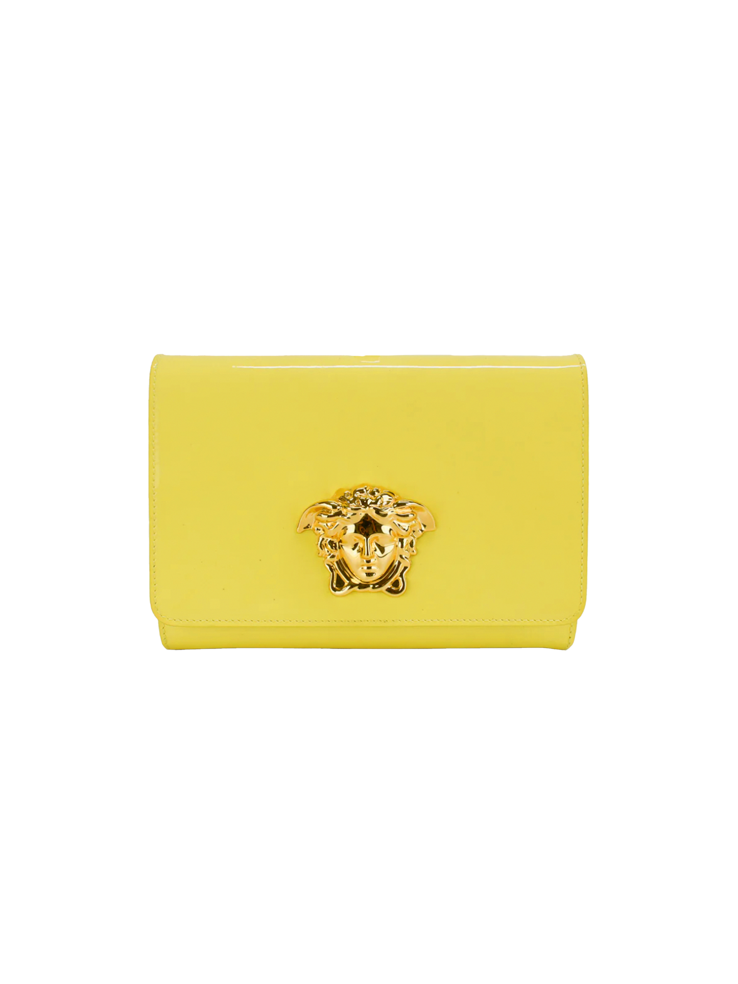 Versace 2010s Yellow Medusa Clutch