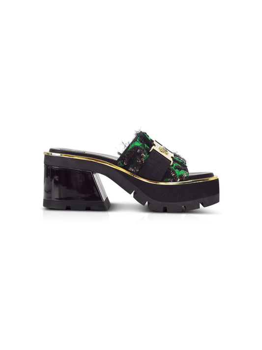 Versace 2000s Medusa Green Platform Sandals