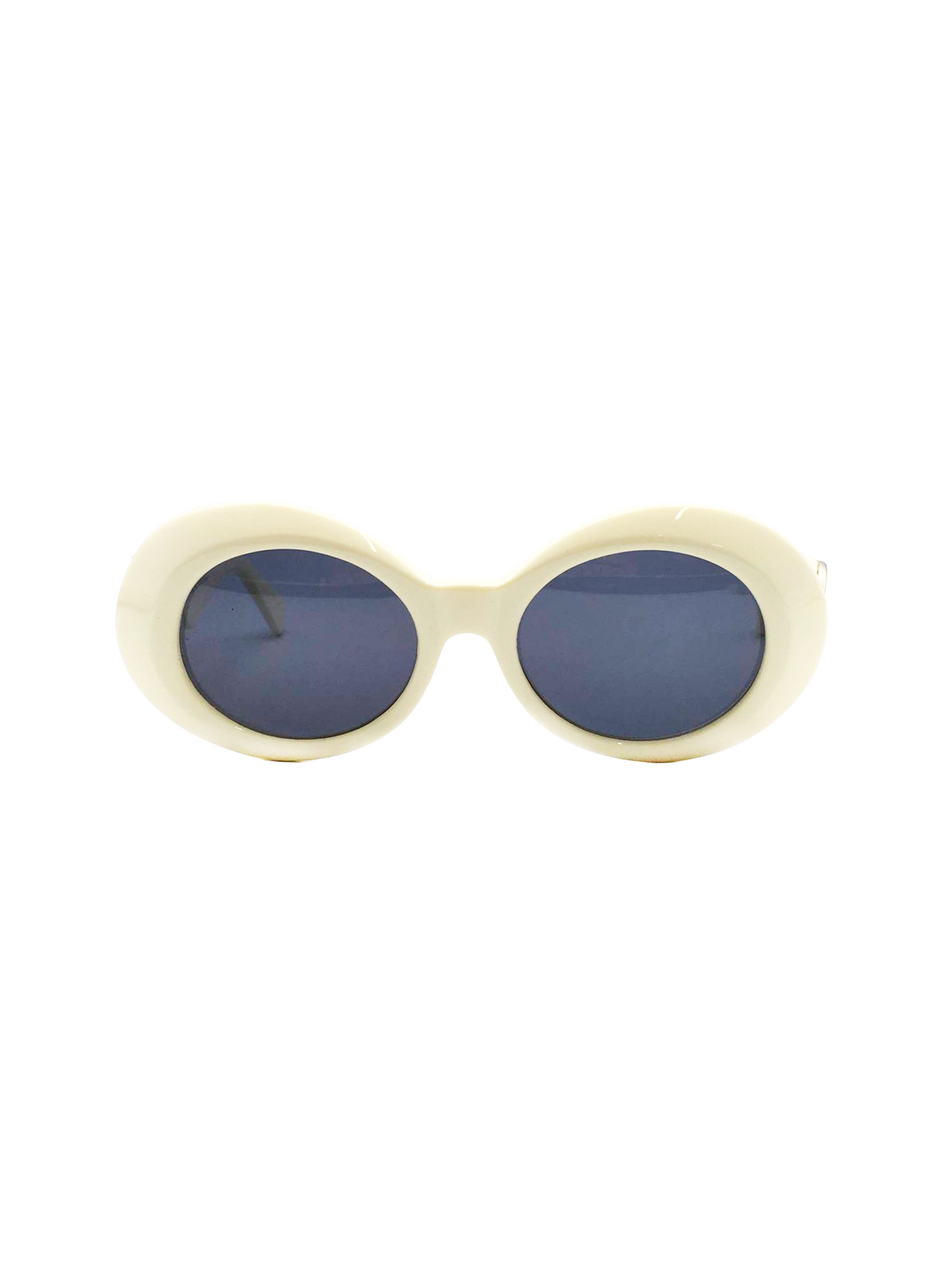 Versace 1990s White Round Sunglasses