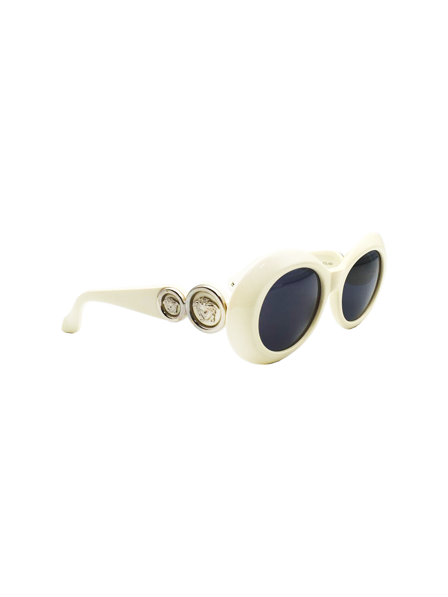 Versace 1990s White Round Sunglasses