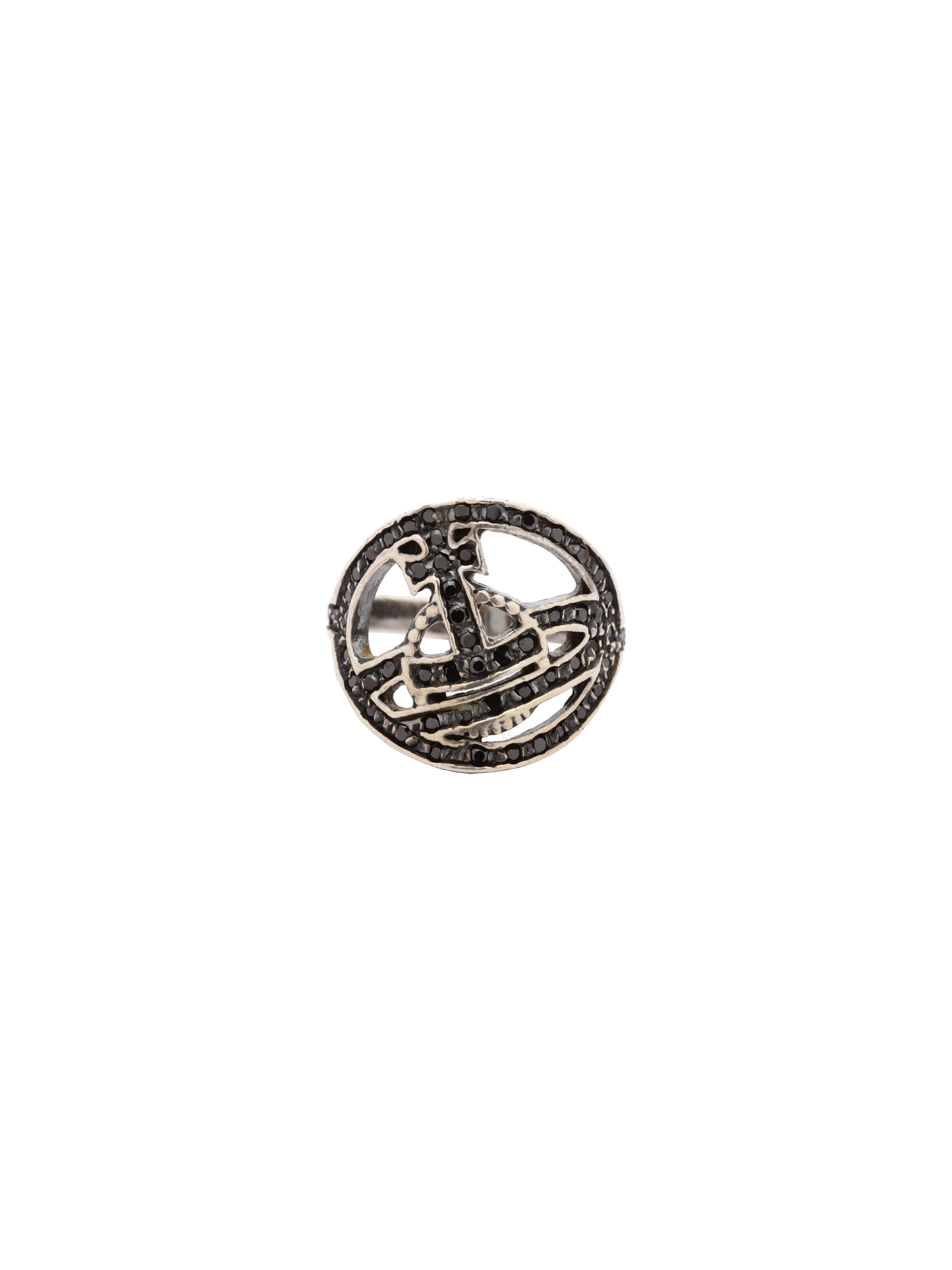 Vivienne Westwood 2010s Black Orb Logo Ring
