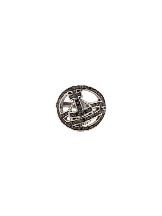 Vivienne Westwood 2010s Black Orb Logo Ring
