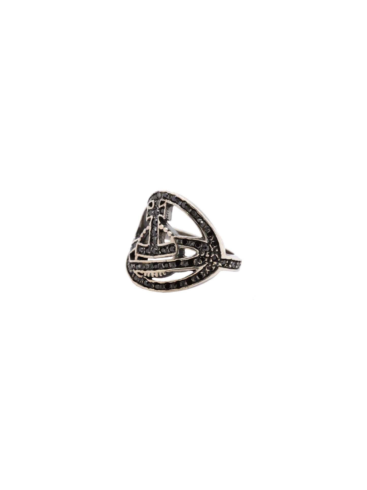 Vivienne Westwood 2010s Black Orb Logo Ring