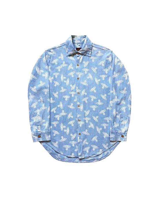 Vivienne Westwood 1980s Denim Logo Print Shirt