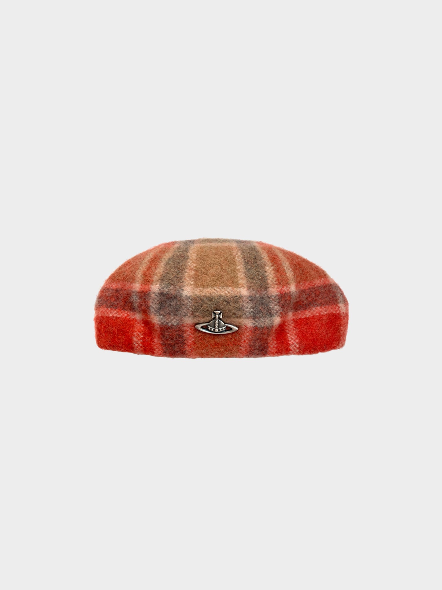 Vivienne Westwood 2000s Orange Plaid Alpaca Beret