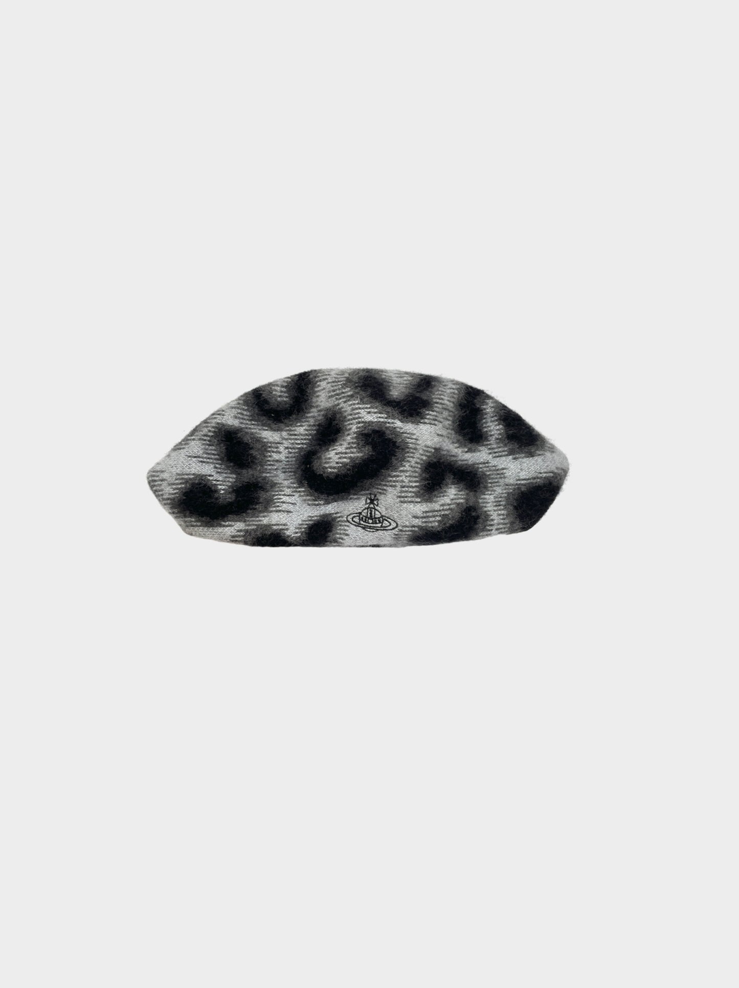 Vivienne Westwood 2000s Angora Cheetah Print Beret