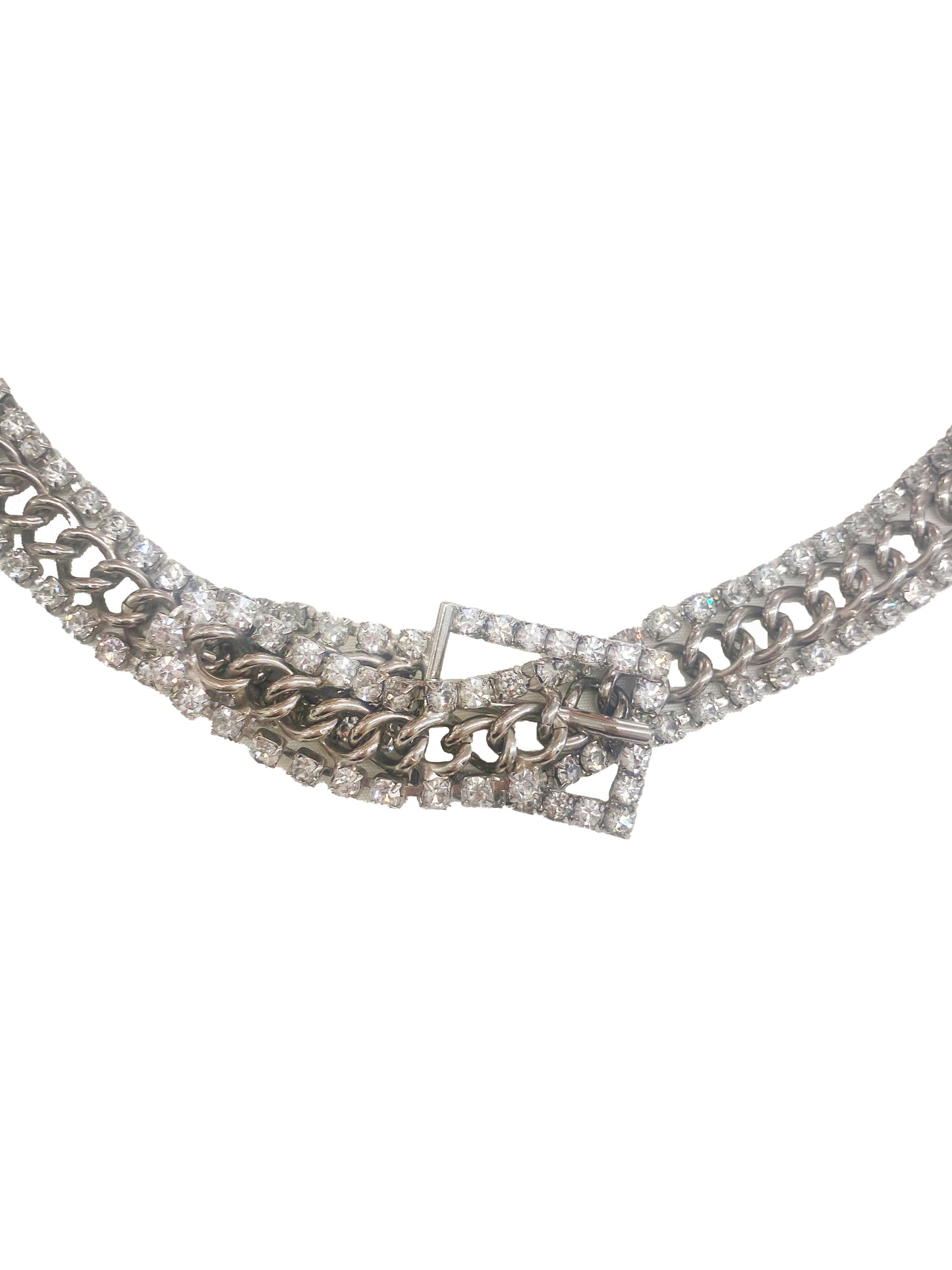 Yves Saint Laurent 2010s Vintage Silver Sparkle Belt