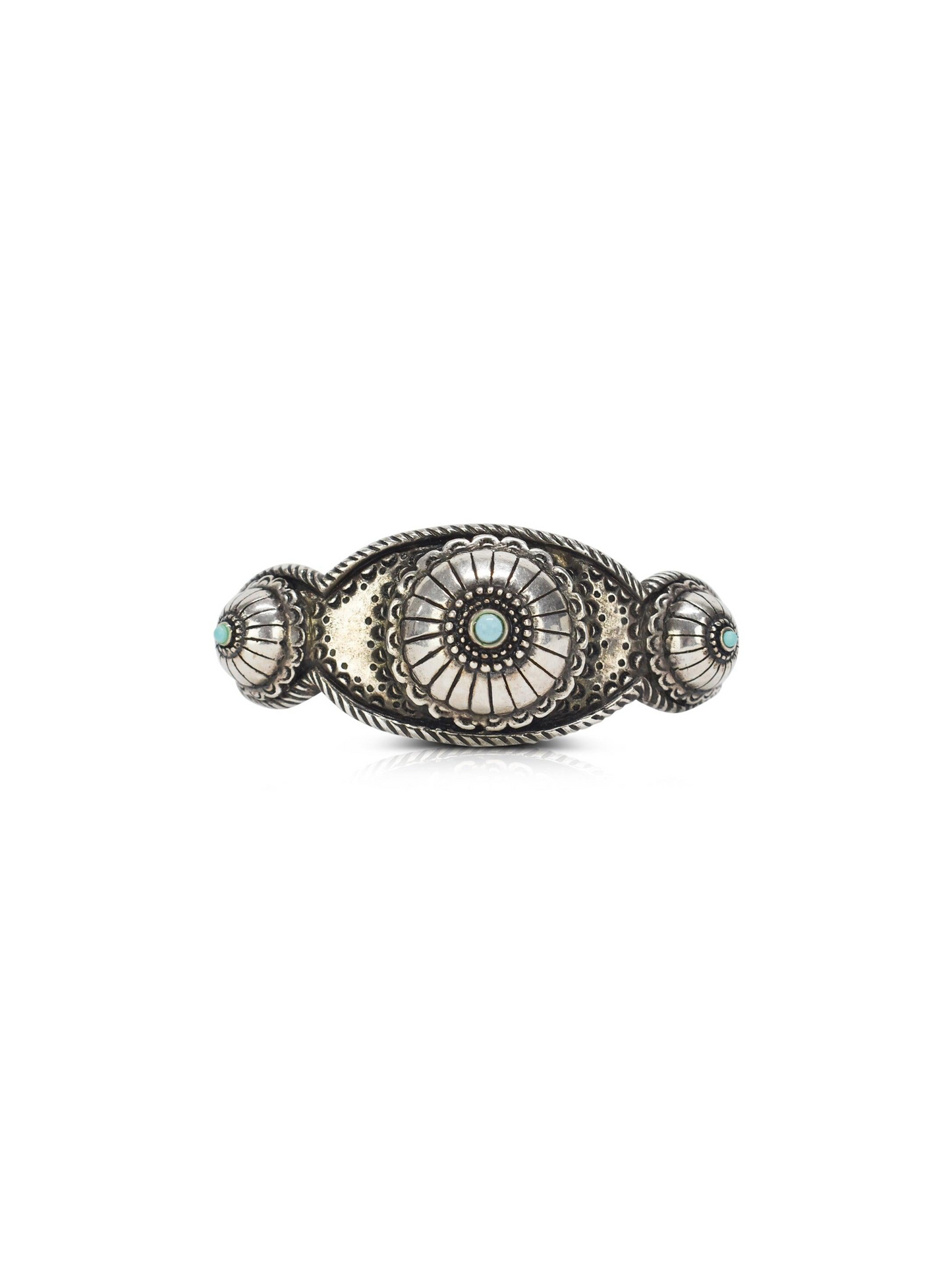 Yves Saint Laurent 2010s Silver and Turquoise Cuff