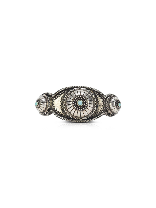 Yves Saint Laurent 2010s Silver and Turquoise Cuff