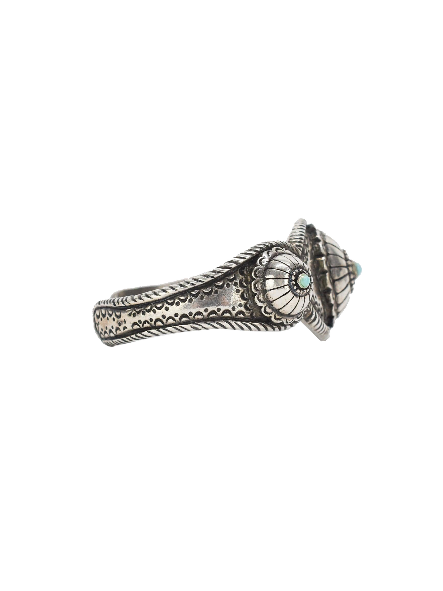 Yves Saint Laurent 2010s Silver and Turquoise Cuff