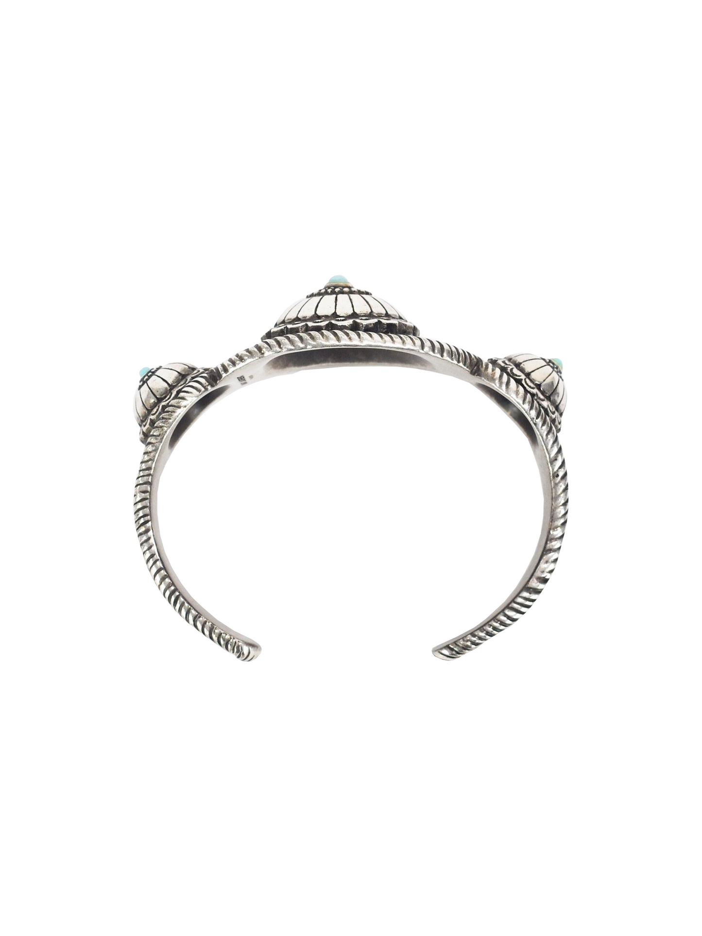 Yves Saint Laurent 2010s Silver and Turquoise Cuff