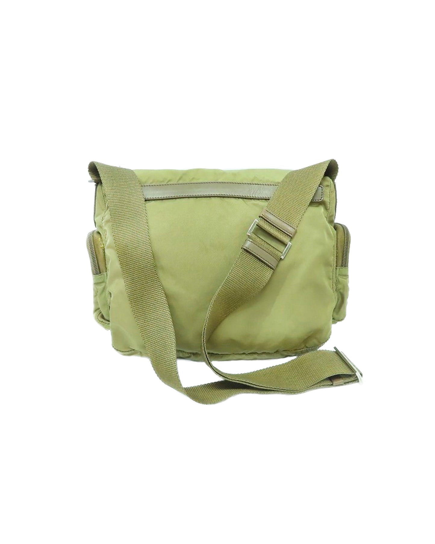 Prada 2000s Green Nylon Double Strap Bag