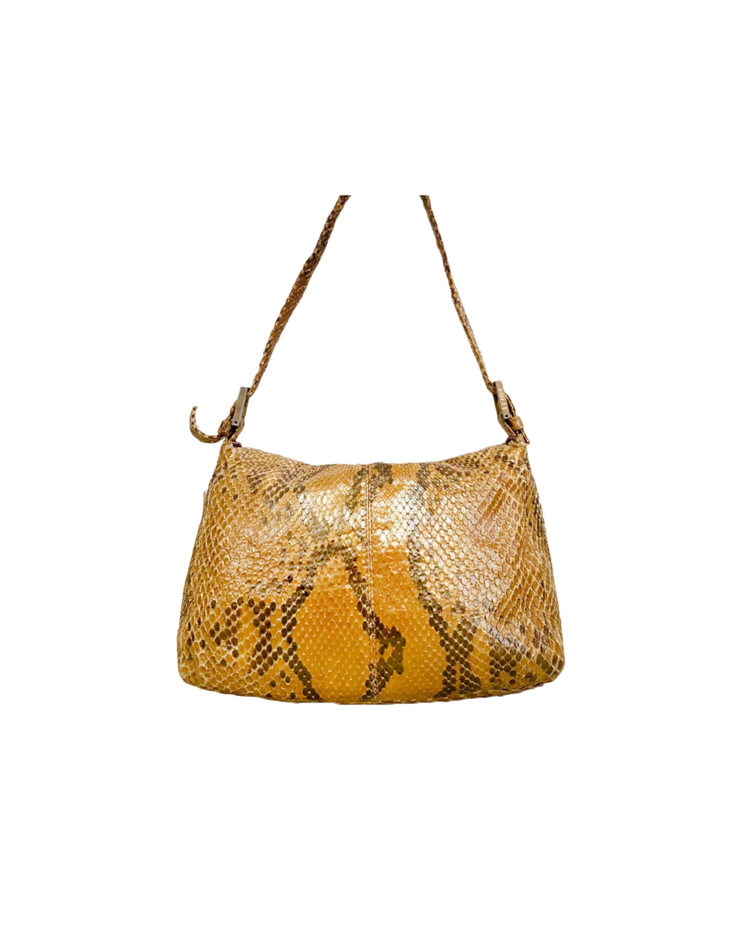 Fendi 2000s Rare Beige Python Baguette