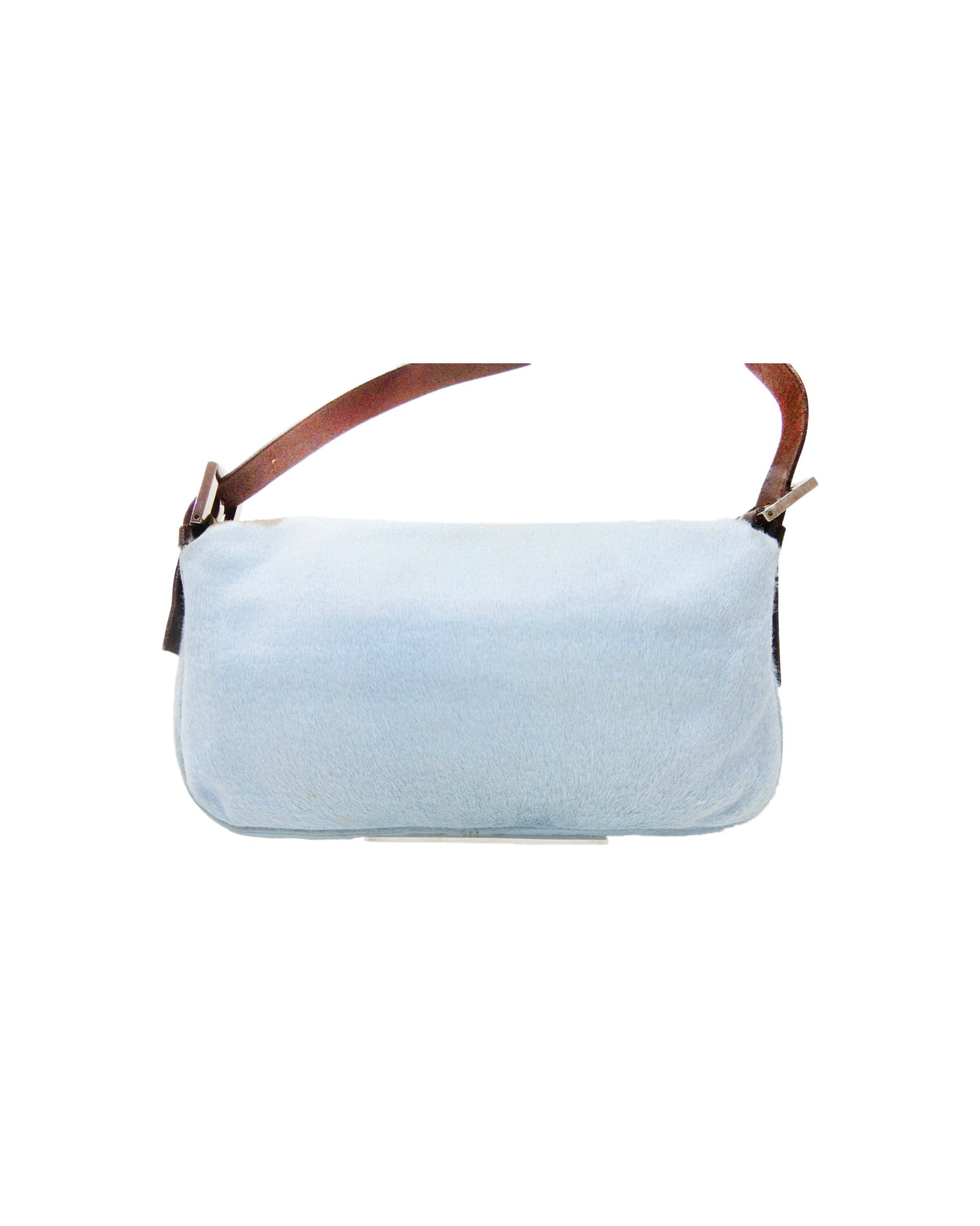 Fendi 2000s Rare Blue and Brown Pony Hair Baguette