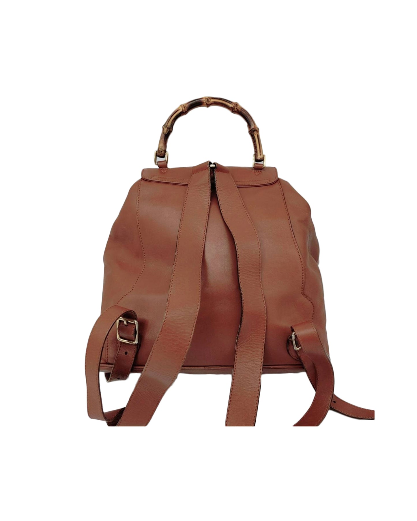 Gucci Bamboo 2000s Brown Leather Backpack