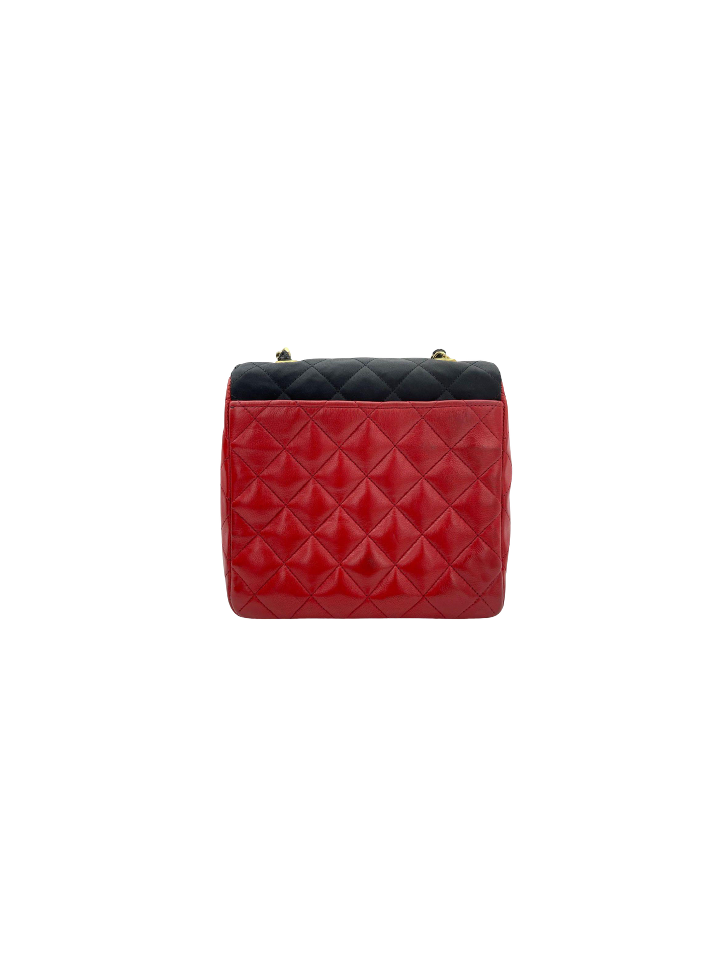 Chanel 1990s Leather and Satin Mix Quilted Shoulder Bag