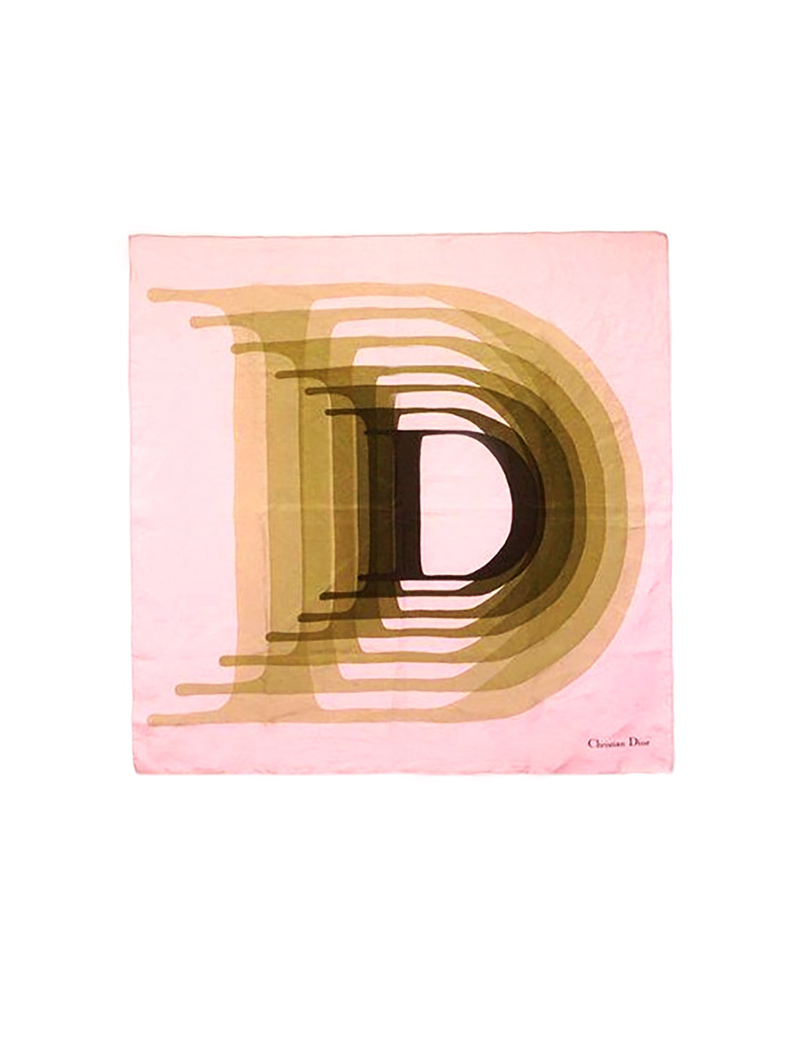 Christian Dior 2000s Pink Letter Gradient Scarf