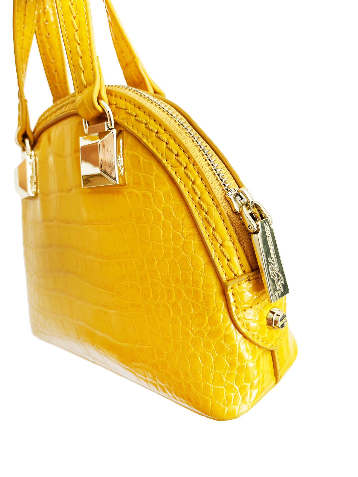 Blumarine 2000s Yellow Faux Leather Handbag