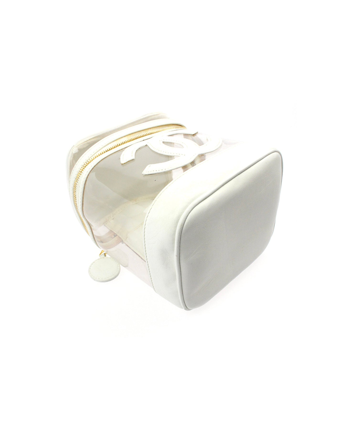 Chanel Vintage Clear White Vanity Handbag