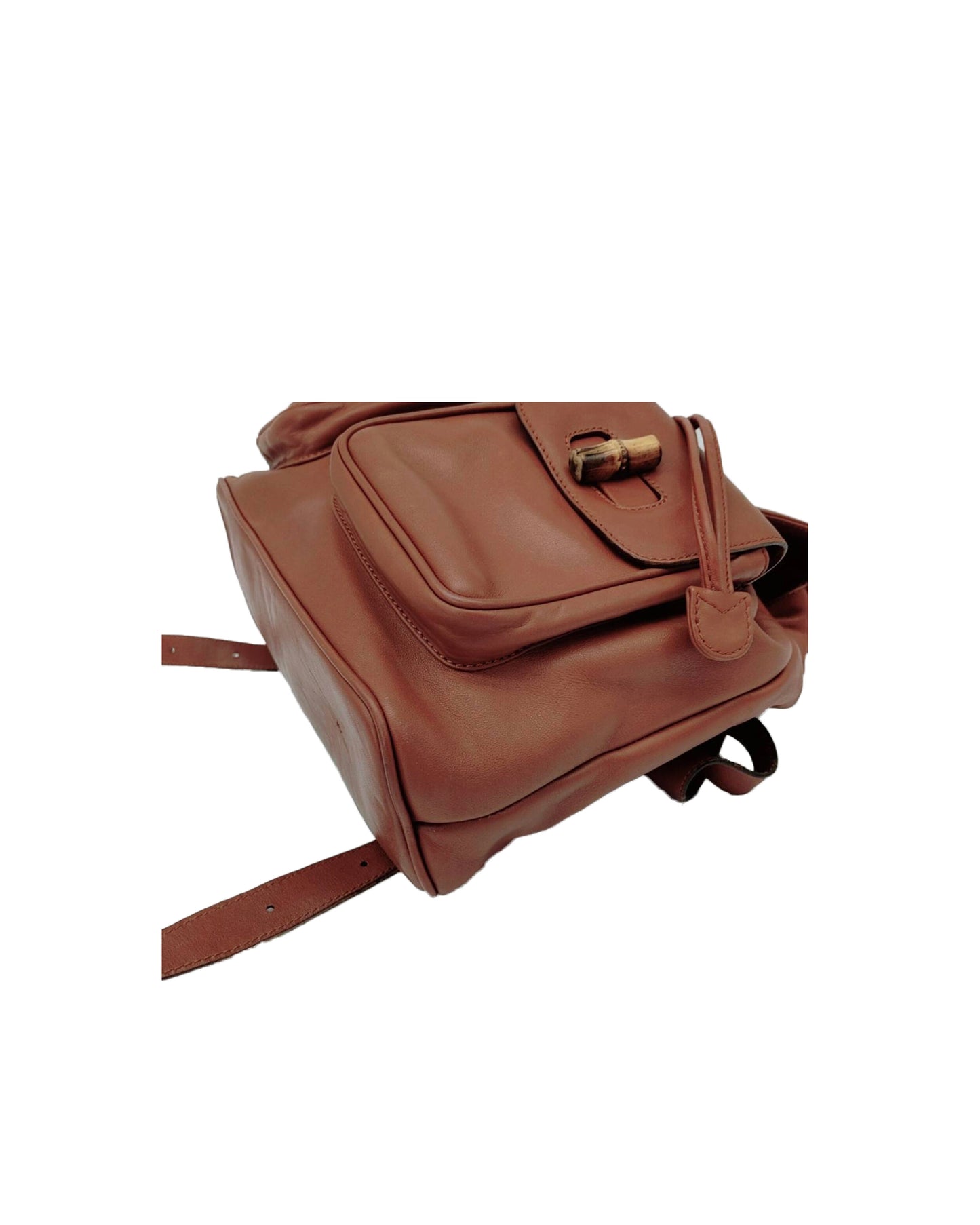Gucci Bamboo 2000s Brown Leather Backpack