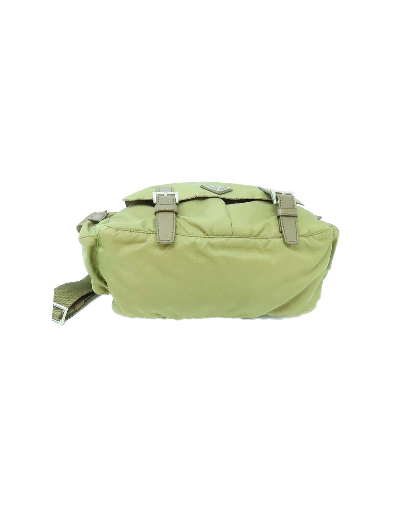 Prada 2000s Green Nylon Double Strap Bag
