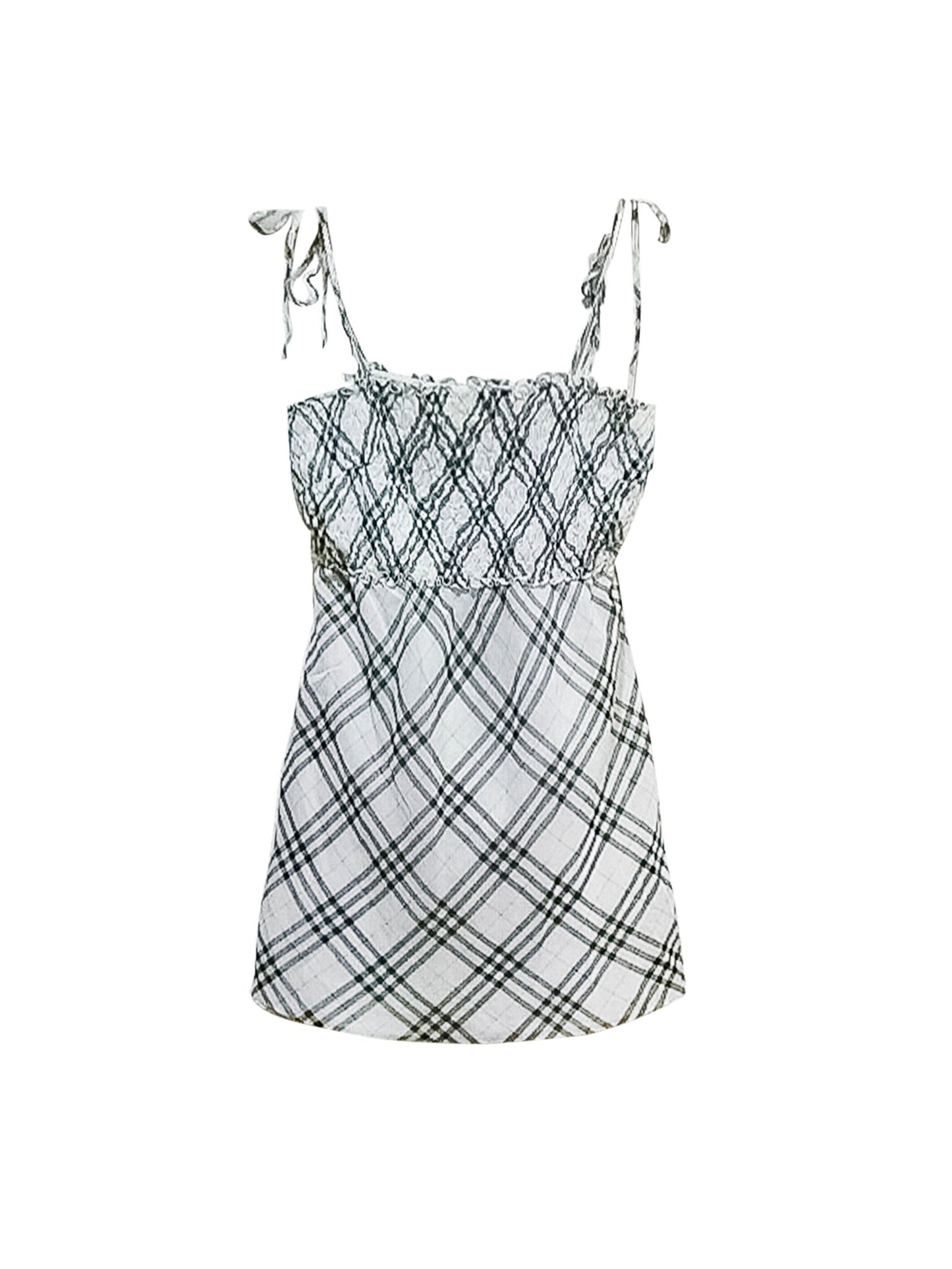 Burberry 2000s Check White Camisole Dress