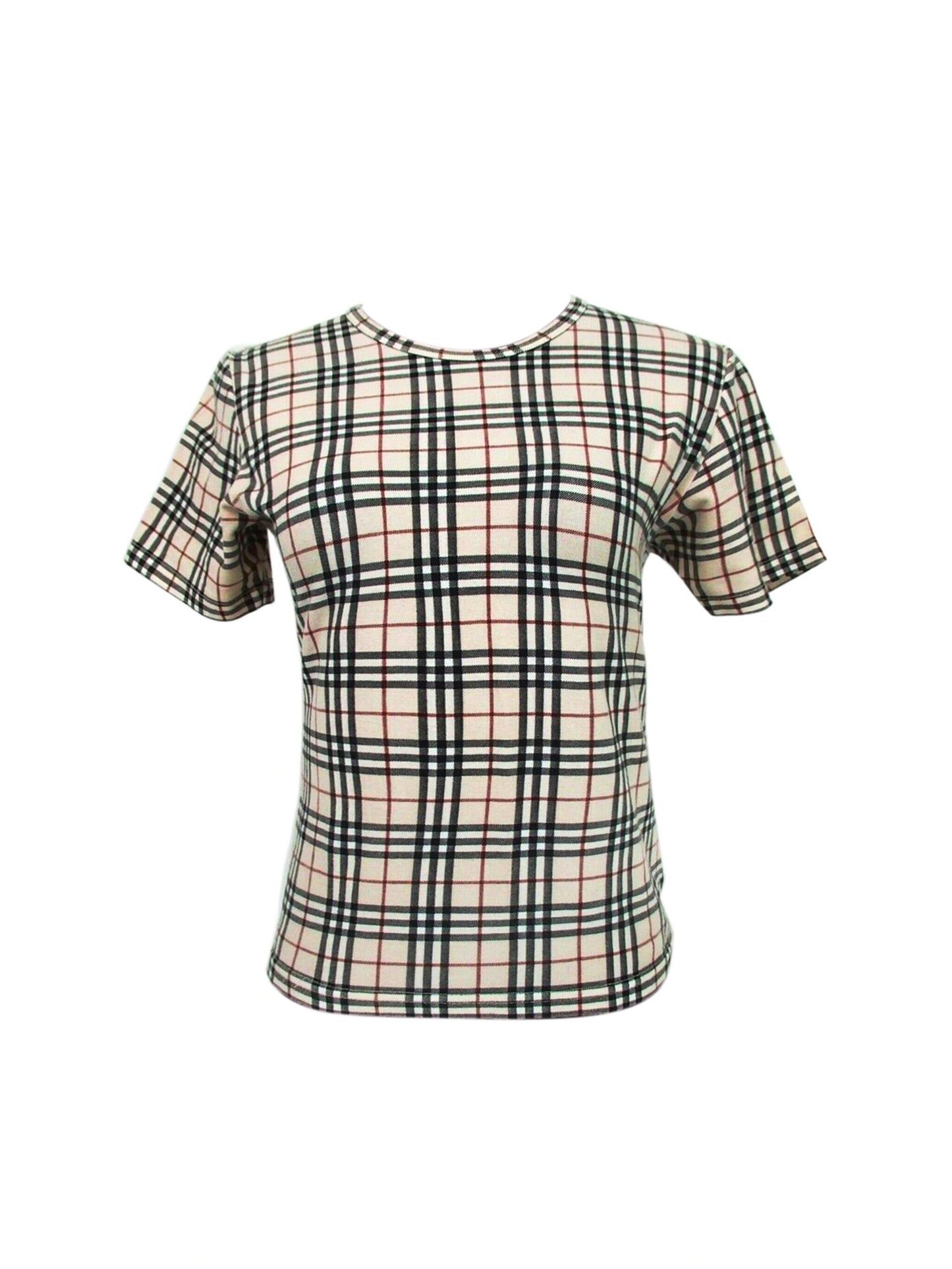Burberry 2000s Beige Plaid T-Shirt