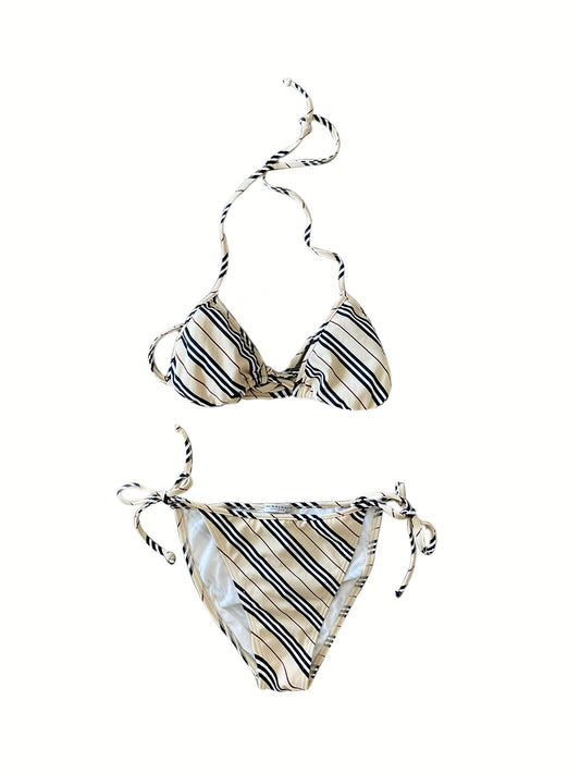 Burberry 2000s Beige Plaid Bikini