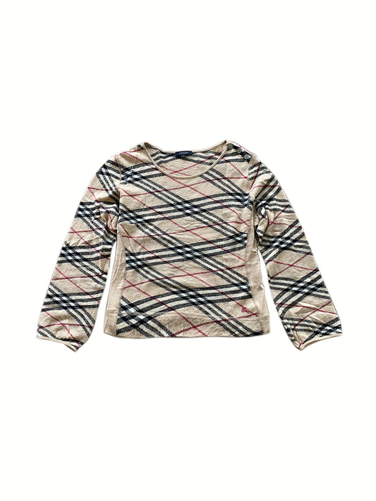Burberry 2000s Vertical Plaid Sweater