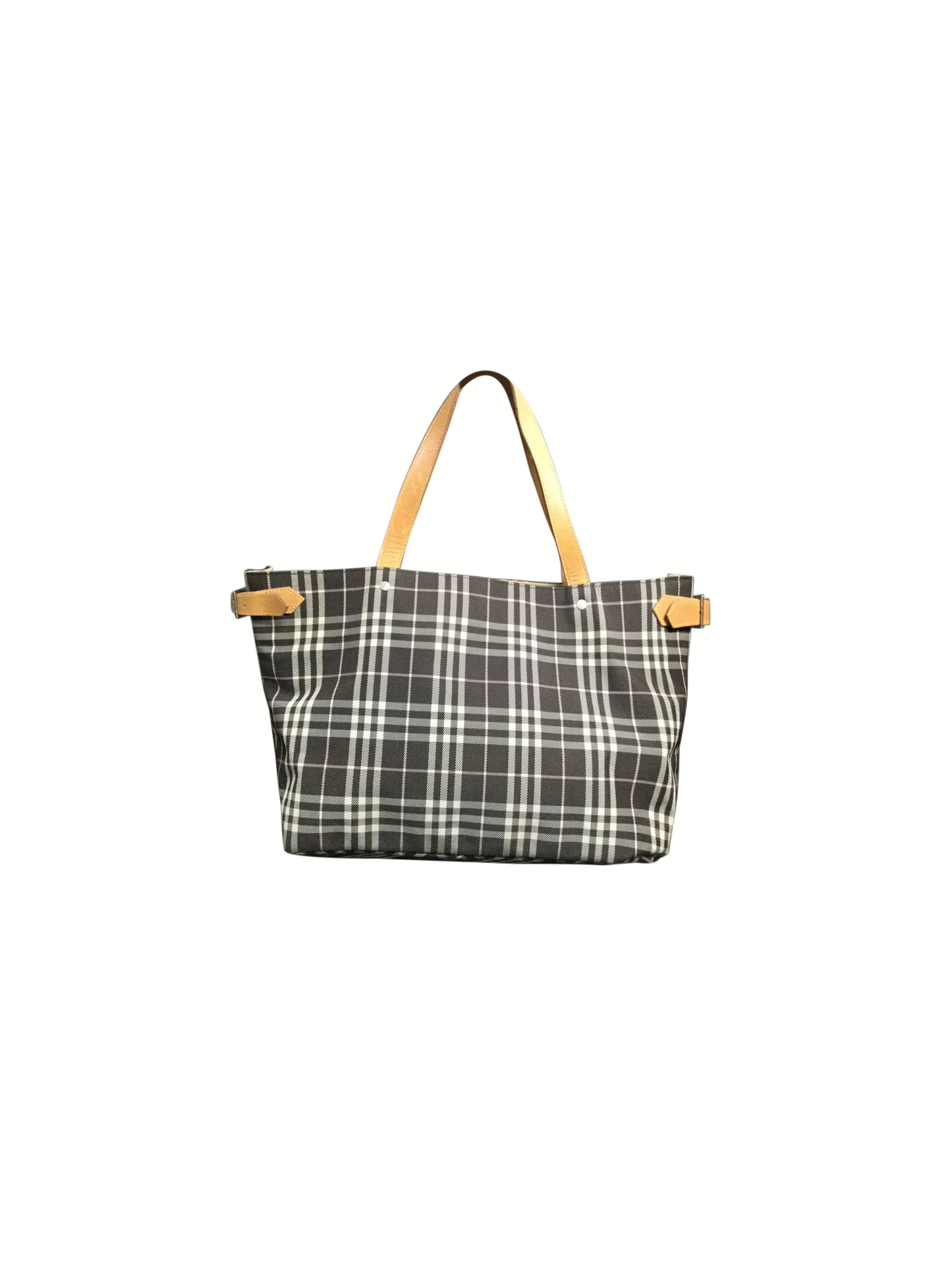 Burberry 2000s Brown Plaid Tote Handbag
