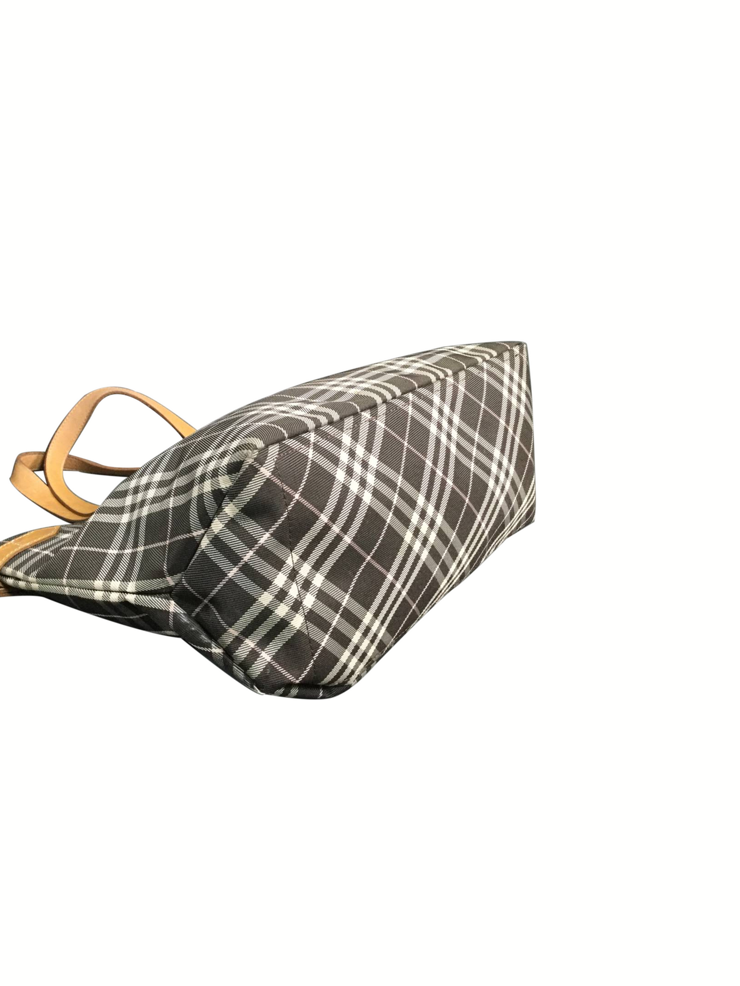 Burberry 2000s Brown Plaid Tote Handbag