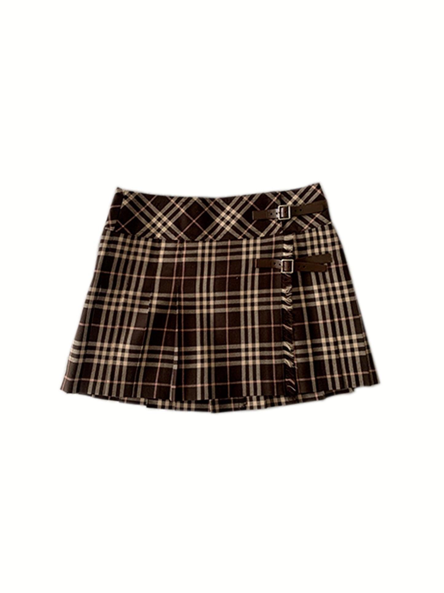 Burberry 2000s Brown Plaid Skirt