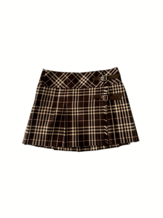 Burberry 2000s Brown Plaid Skirt