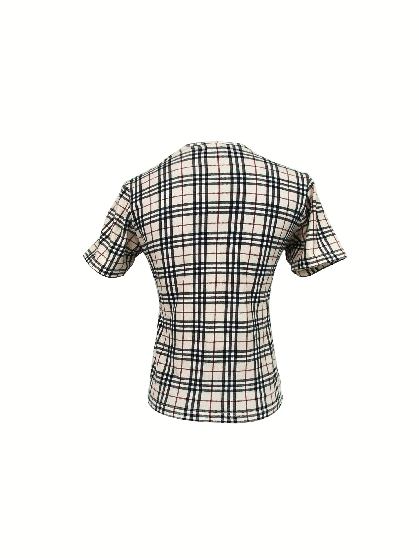 Burberry 2000s Beige Plaid T-Shirt
