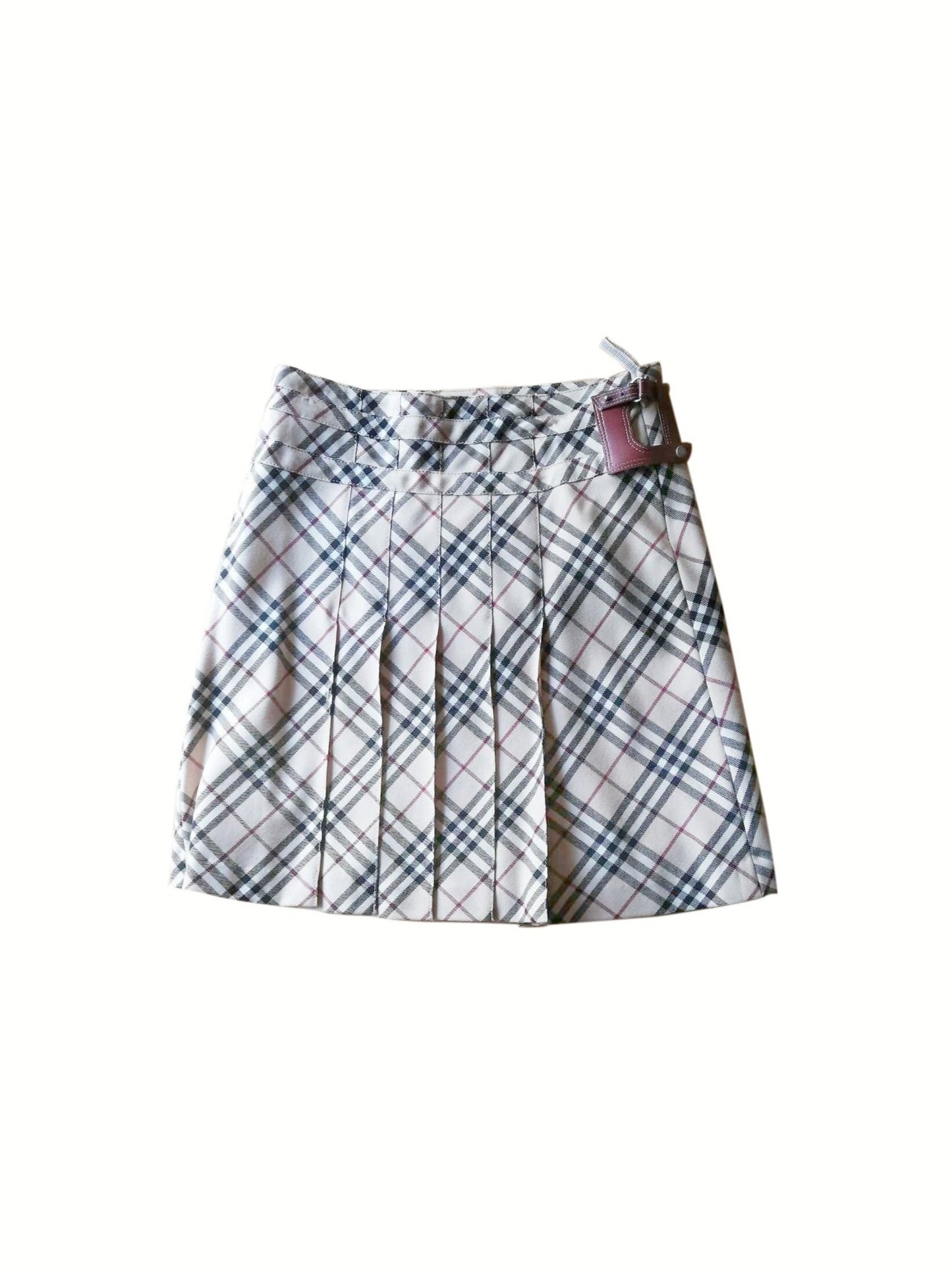 Burberry 2000s Red Leather Waist Skirt