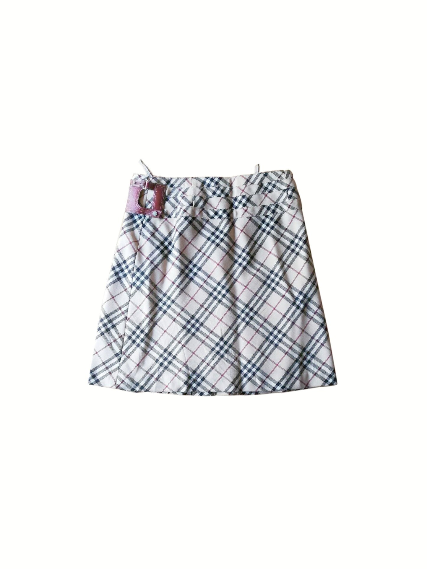 Burberry 2000s Red Leather Waist Skirt