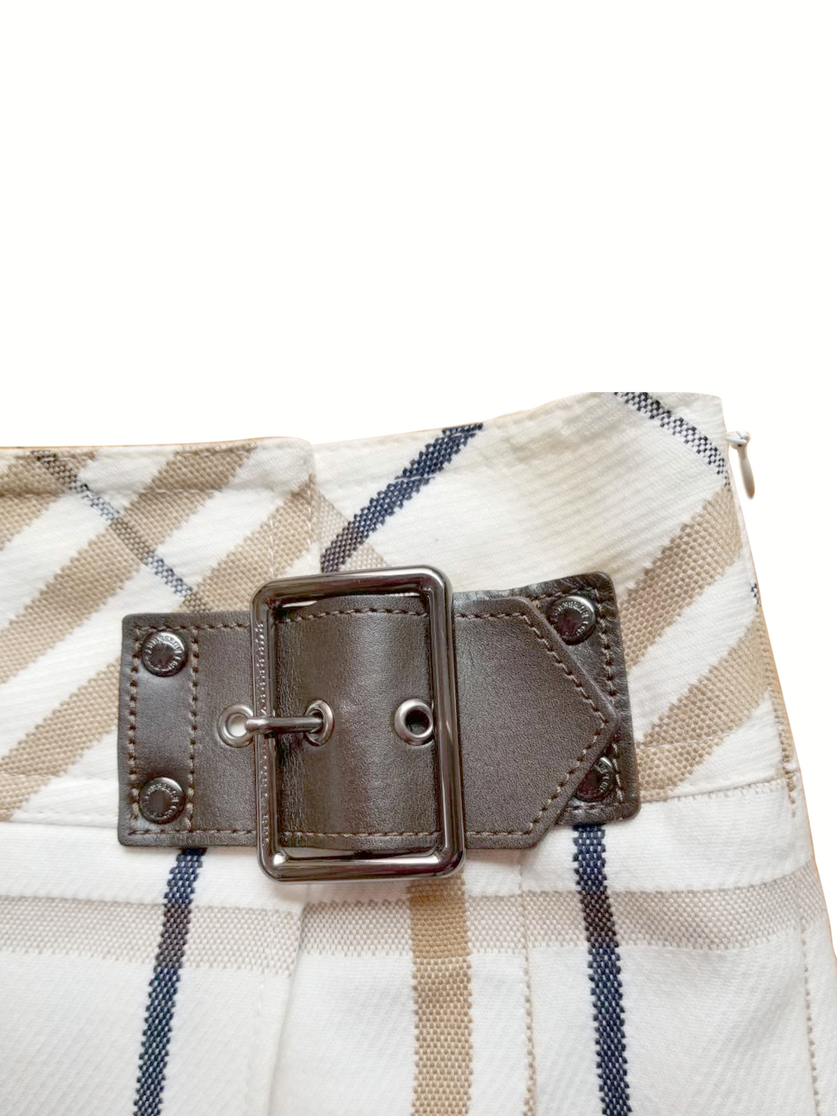 Burberry 2000s Light Blue Plaid Skirt