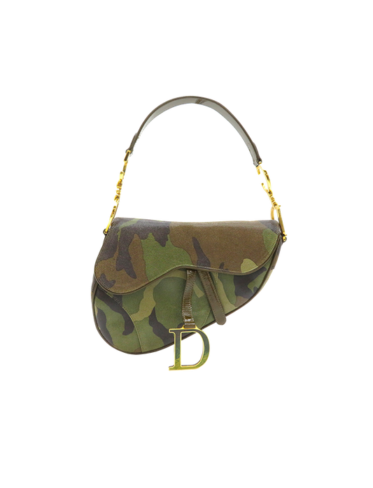 Christian Dior 2000s Rare Camouflage Saddle Bag