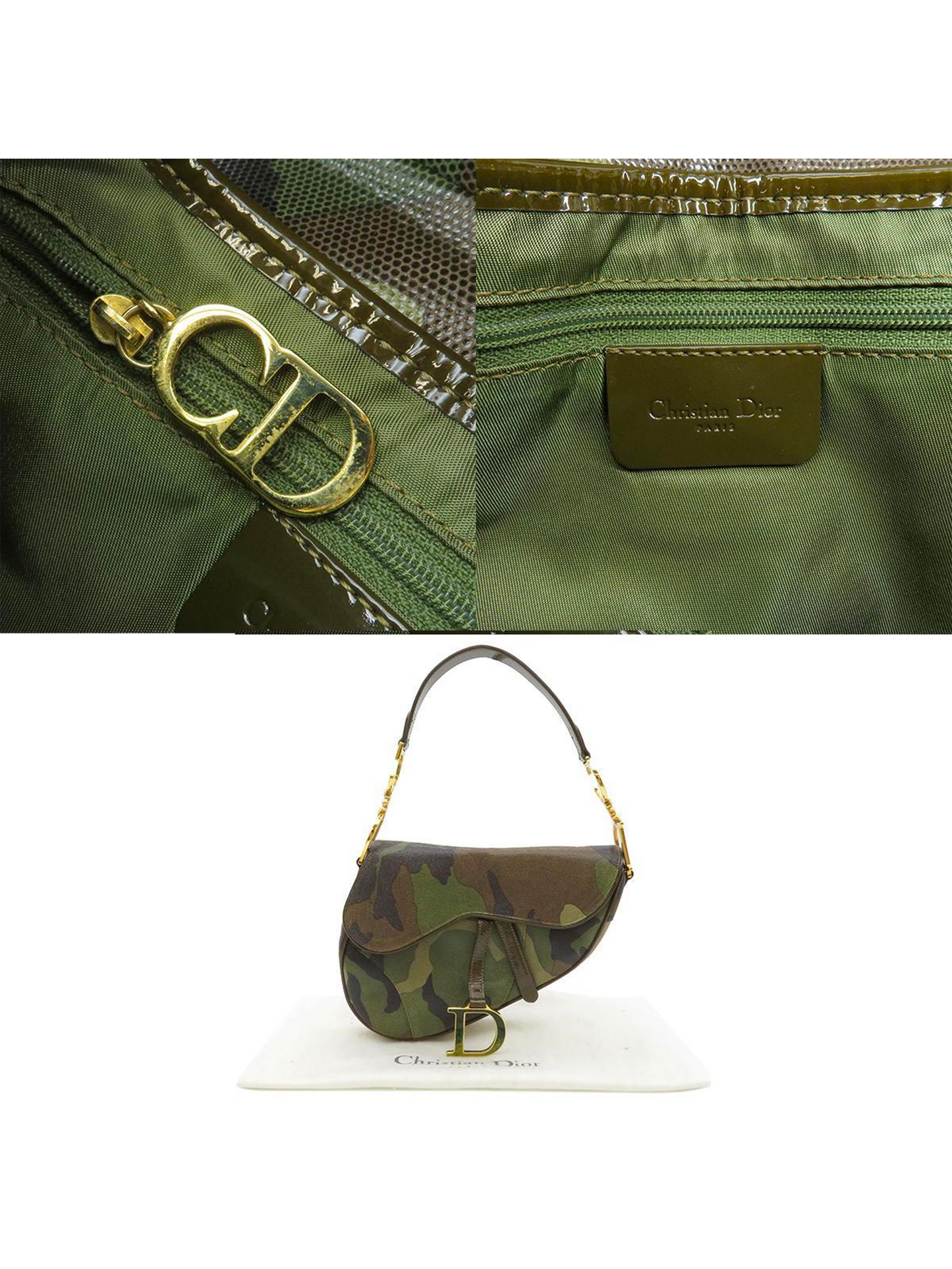 Christian Dior 2000s Rare Camouflage Saddle Bag